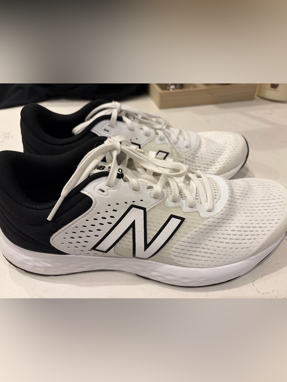 New Balance Men's "520"  Comfort Insole 
White and Black Athletic Shoes